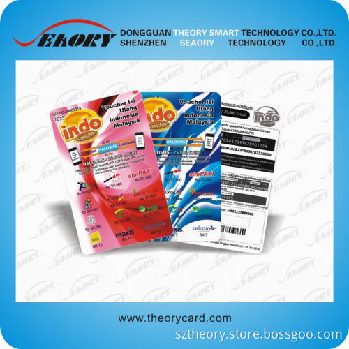 Full Color Printing Plastic Prepaid Scratch off Calling Card